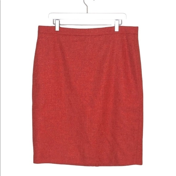 PURE COLLECTION Coral Wool Pencil Skirt - Picture 2 of 7
